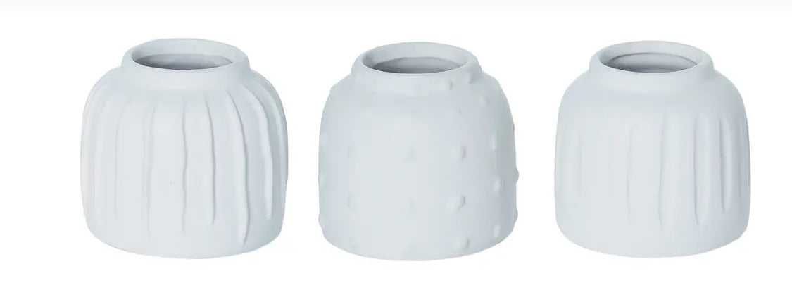 15.5” White Scalloped Planters