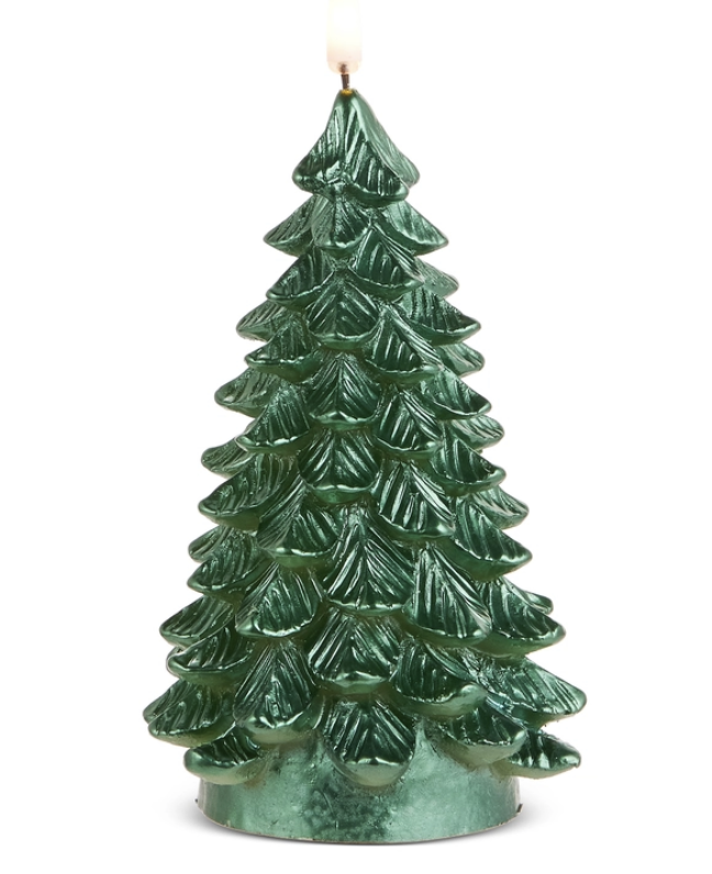 6.5” Metallic Green Tree Candle