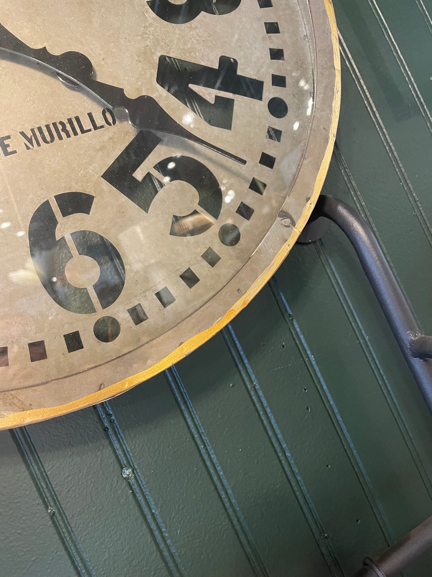 Metal Clock w/Cut-Out Numbers & Glass
