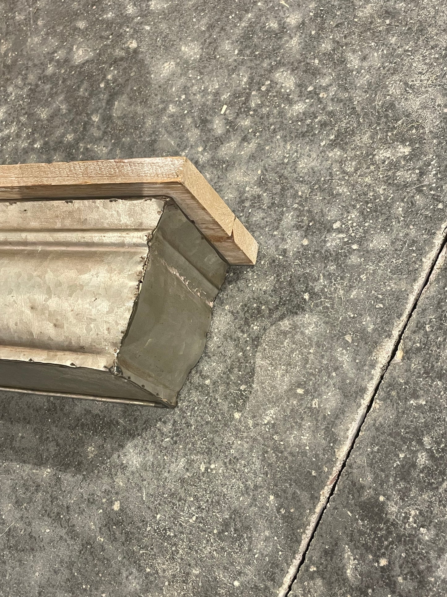 Galvanized Shelf w/Wood top