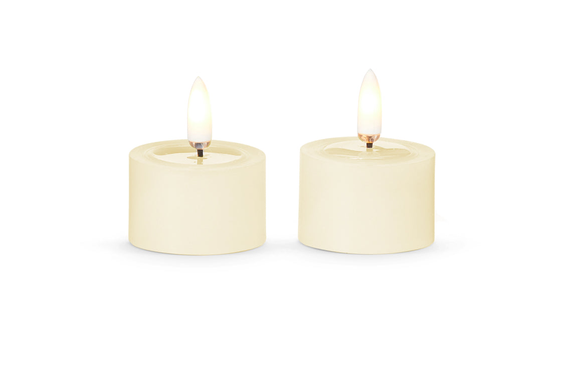1.75” Ivory Tealights w/Melted Top