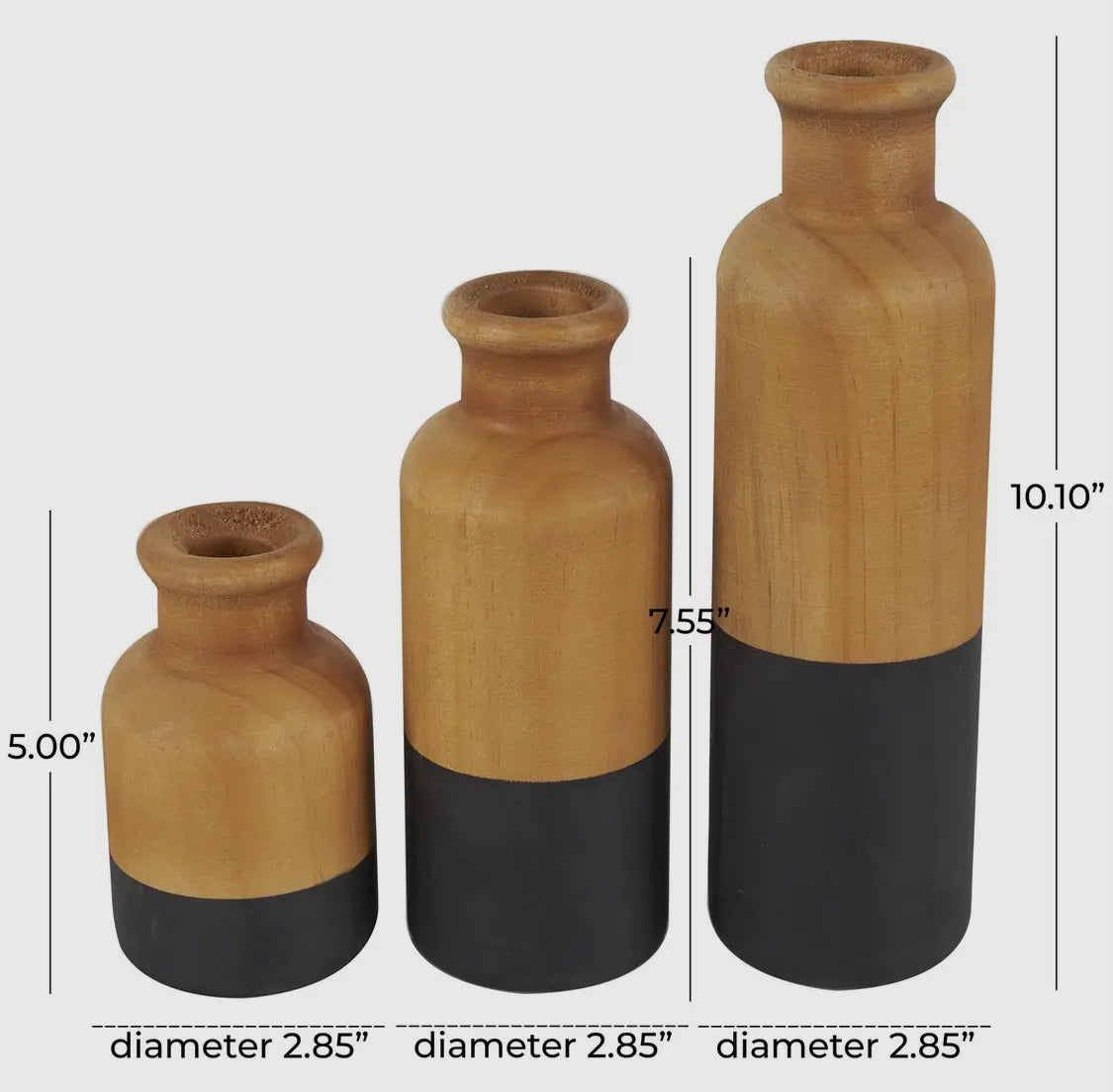 Color Block Wood Vase-Small