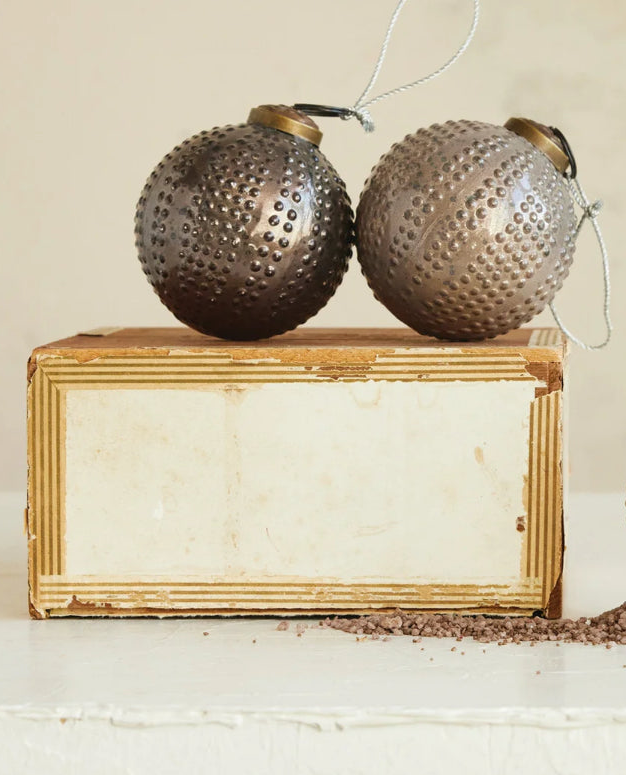 3” Glass Hobnail Ball Ornament