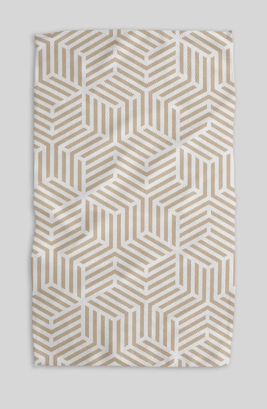 Stacked Cubes Tea Towel