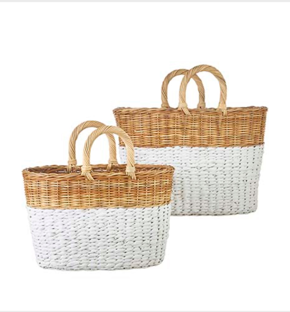 Two-Tone Handled Basket-Lg