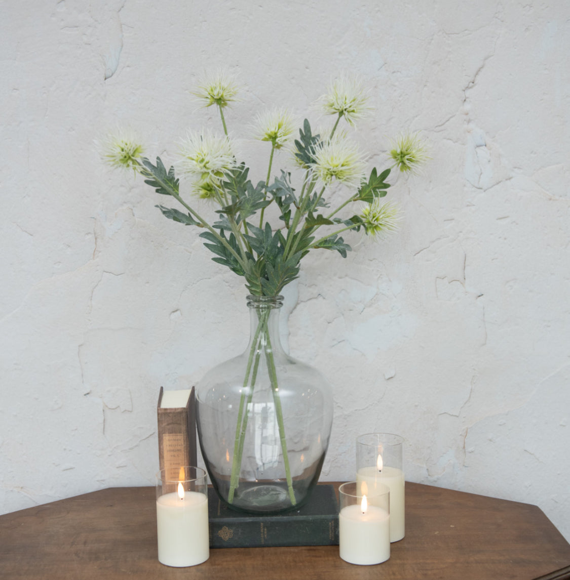27” White Thistle Spray