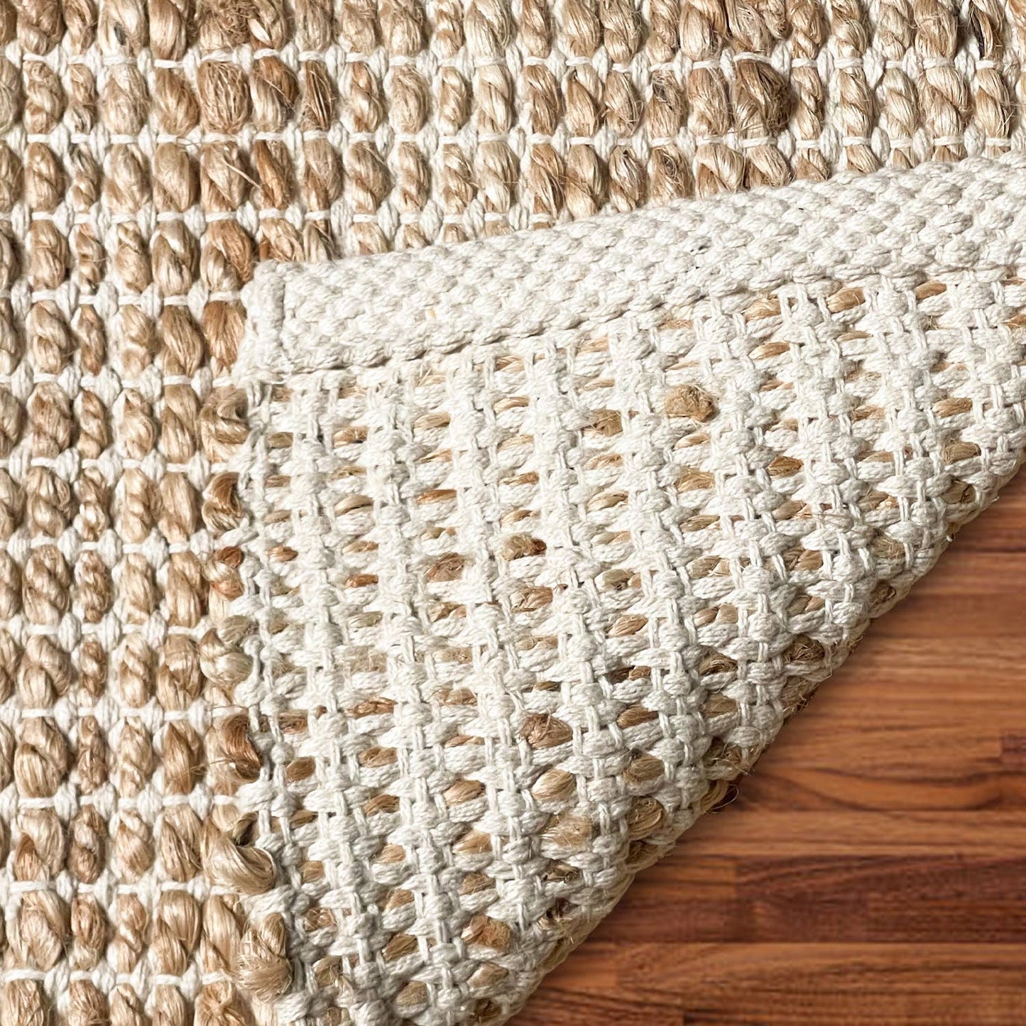 Monterey Jute/Cotton Runner Rug-Natural Jute/Ivory-2'x5'