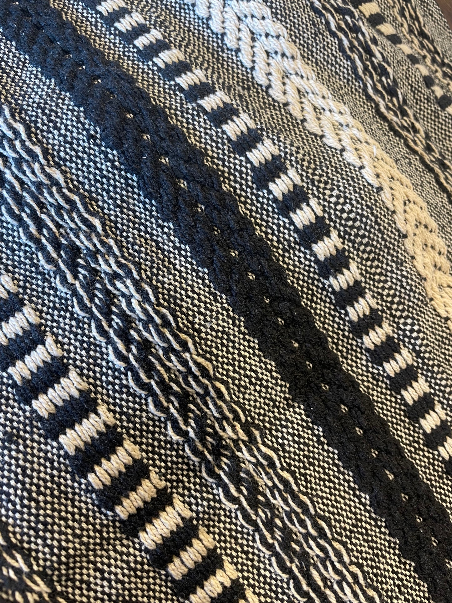 Fringe Detail Braided/Striped Table Runner