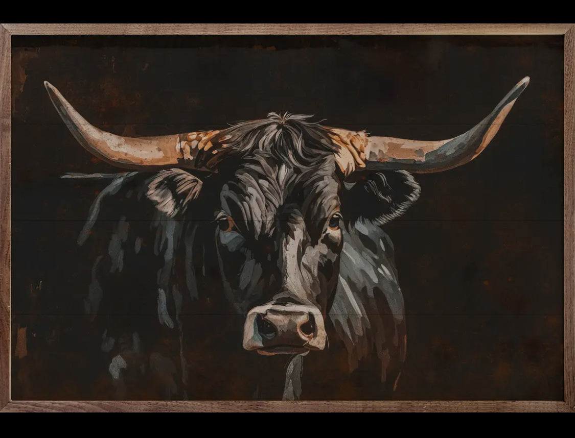 24”x16” Black Longhorn