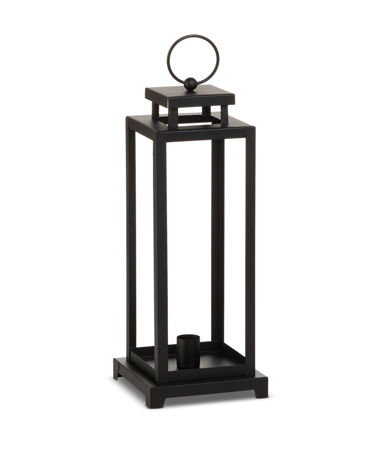 12.5” Black Lantern Candle Holder
