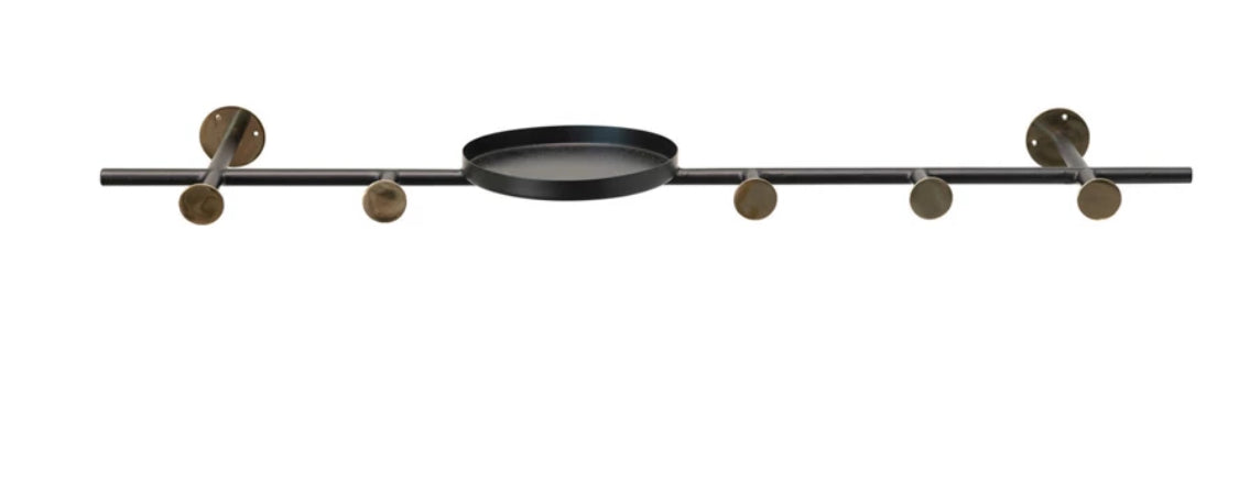 Metal Wall Hook W/ Self & 4Hooks