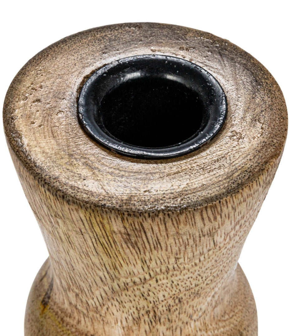 Carved Wood Taper Holder