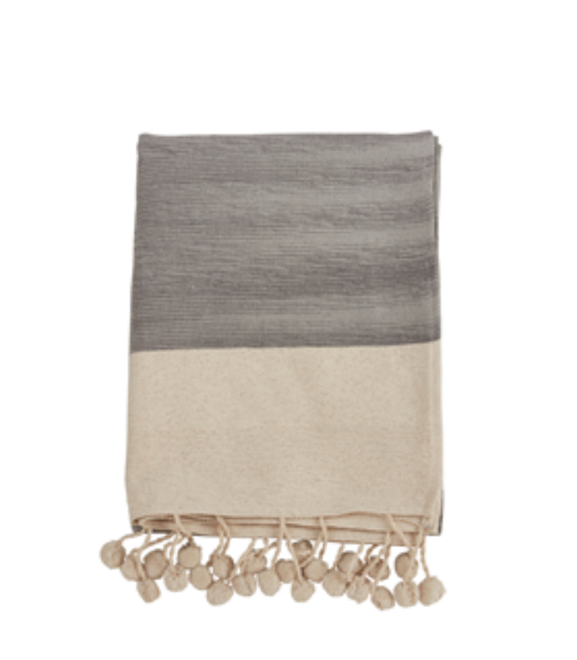 Pompom Grey/Cream Throw