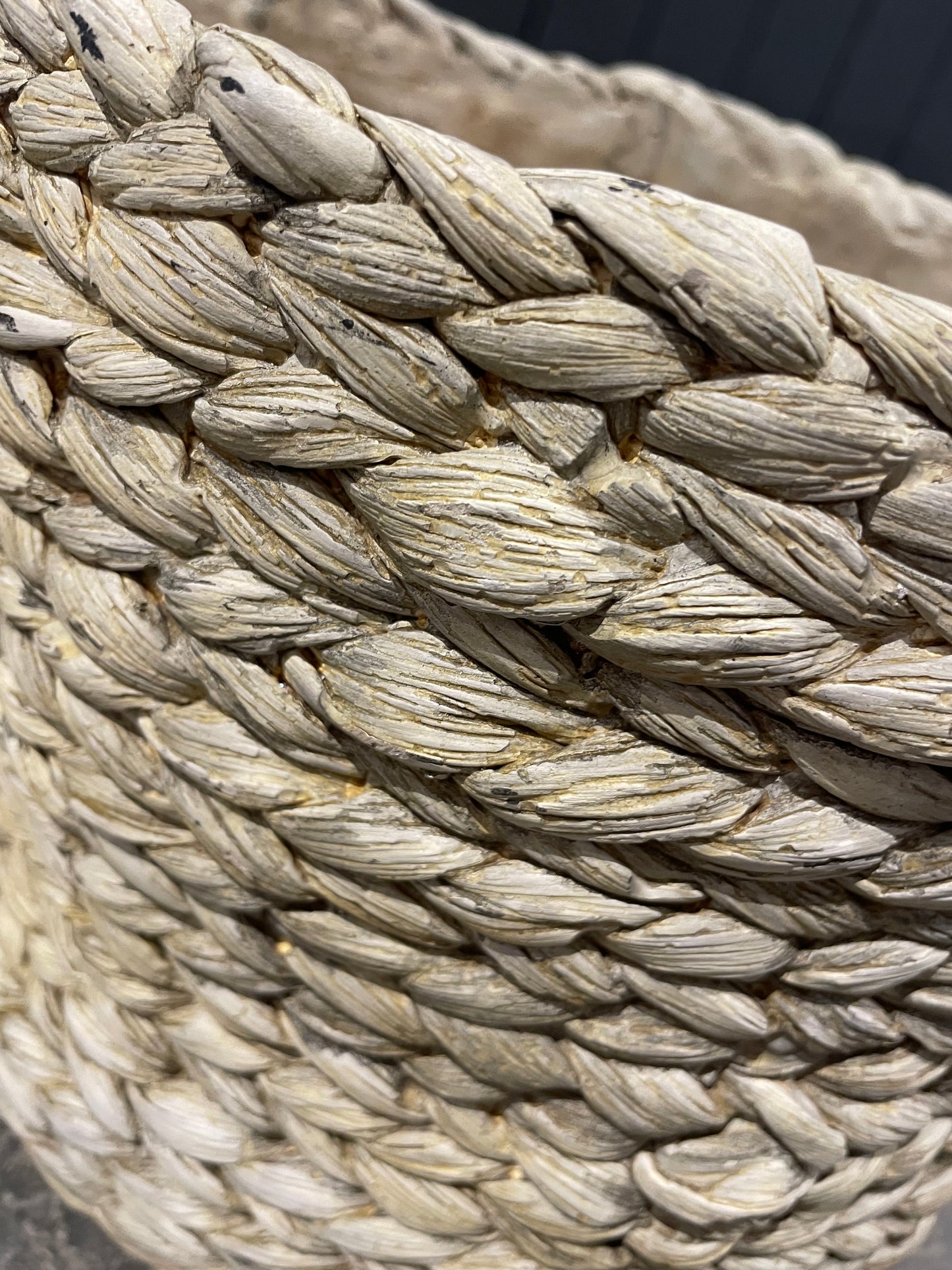 Cement Basket Weave Pot