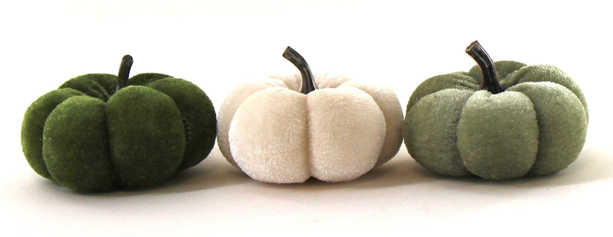 2.75” Set/3 Velvet Pumpkins
