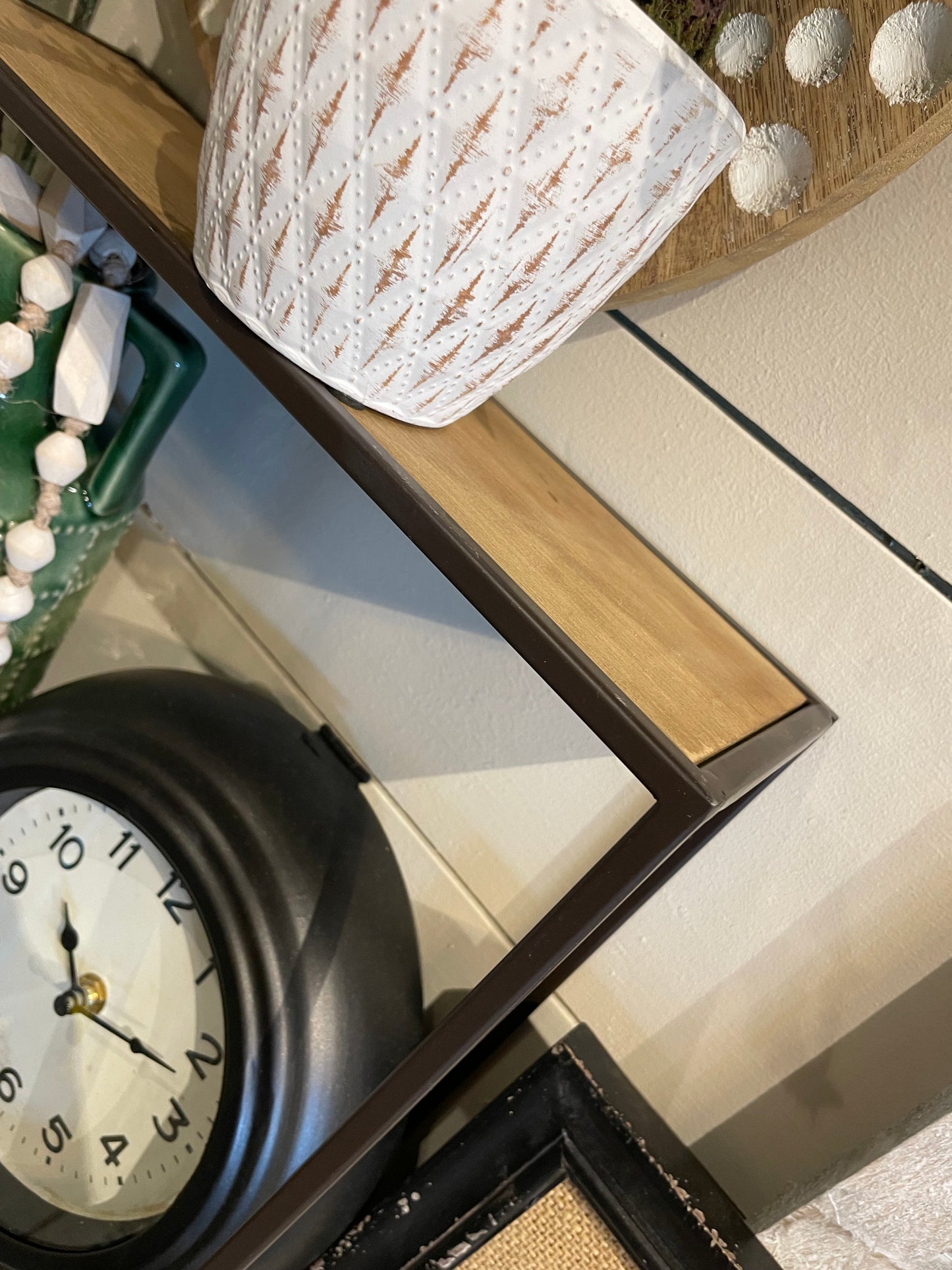 Wood/Metal Open Square Shelf
