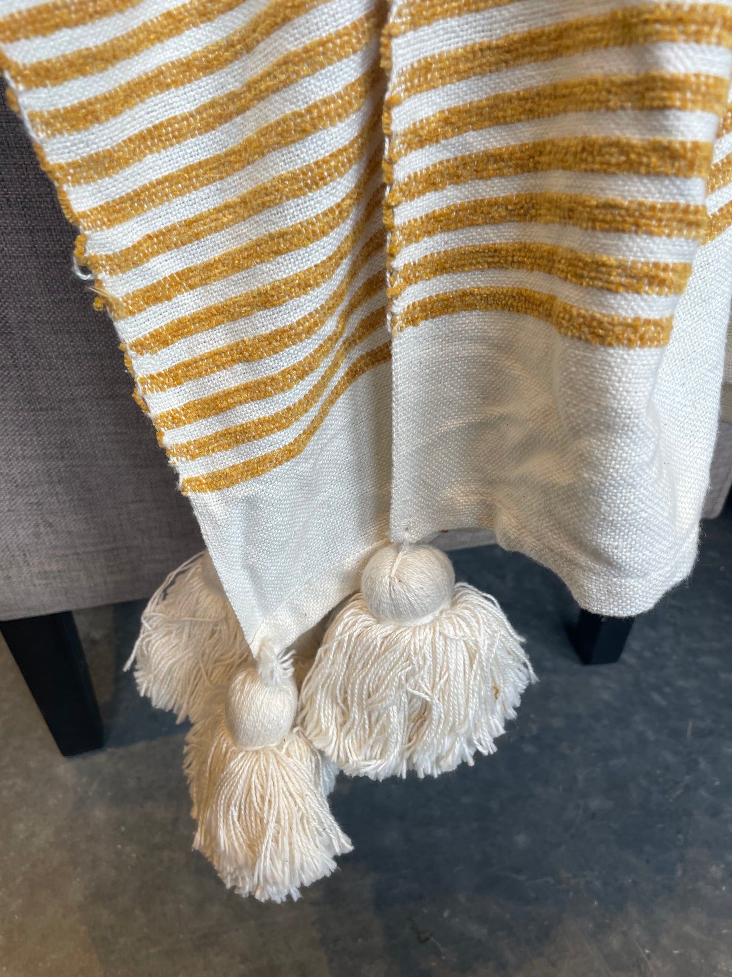Rayon & Cotton Stripped Throw