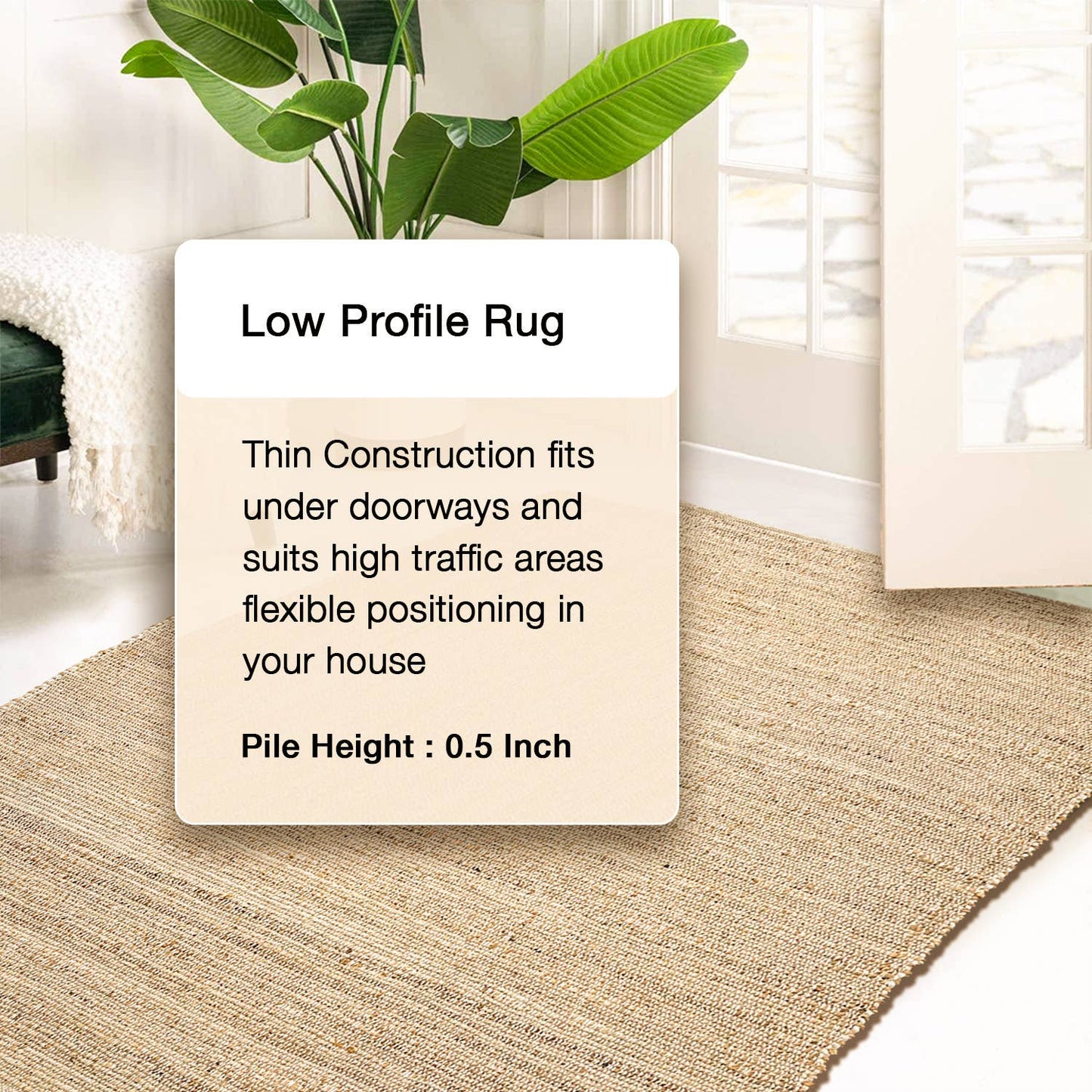 Jute Chindi Rug-Natural Jute-2'x3'.