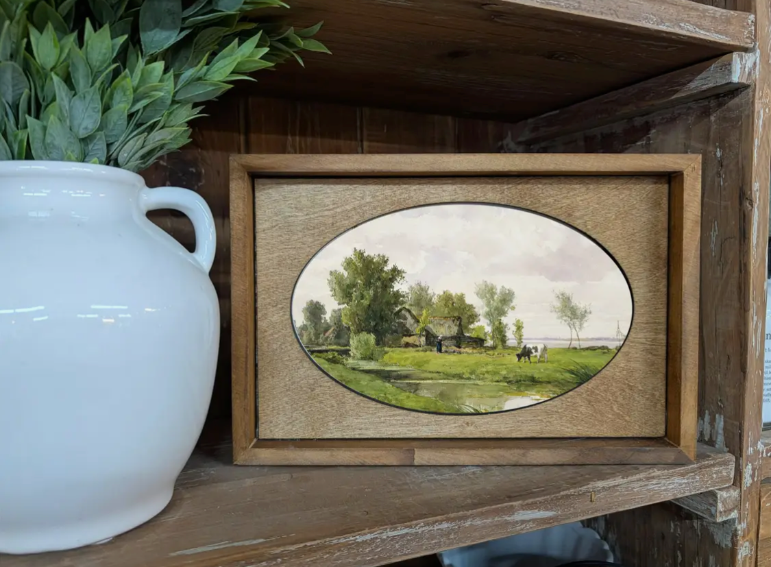 Box Framed Canvas Art Creekside Farmhouse