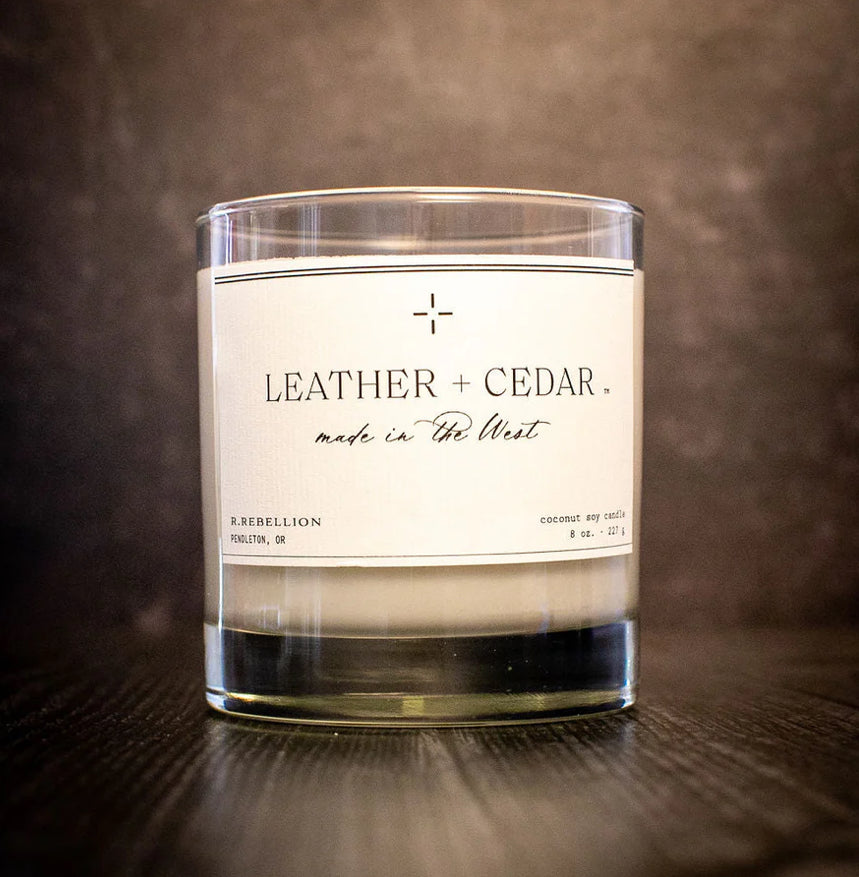 “Leather + Cedar” Candle