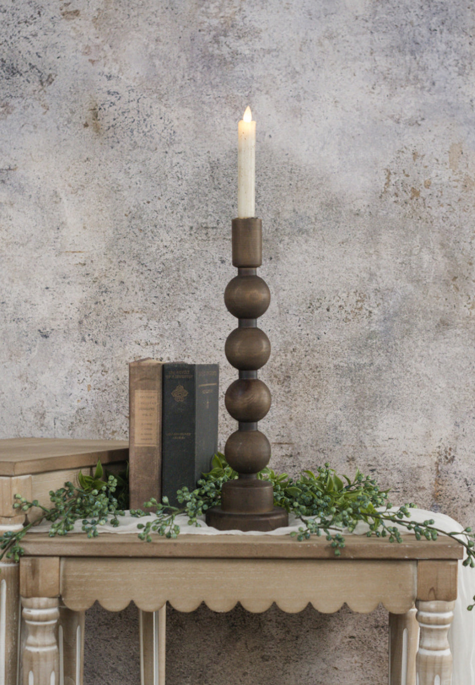 16.25” Bonded Wood Taper Candle Holder