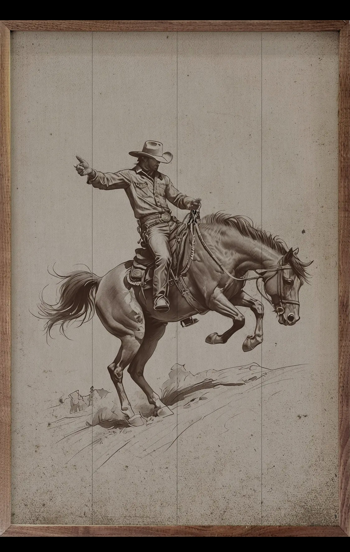 Bronc Riding Cowboy 5”x8”