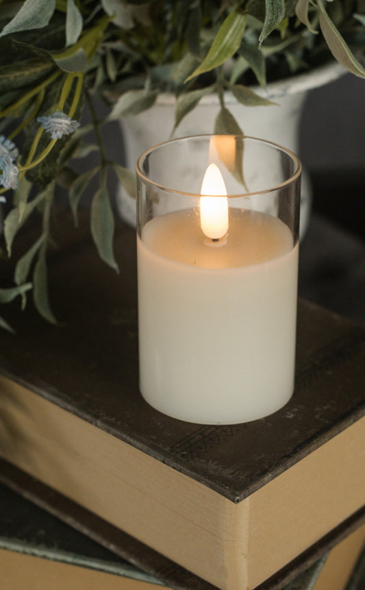 3” Glass 3D Flame Candle