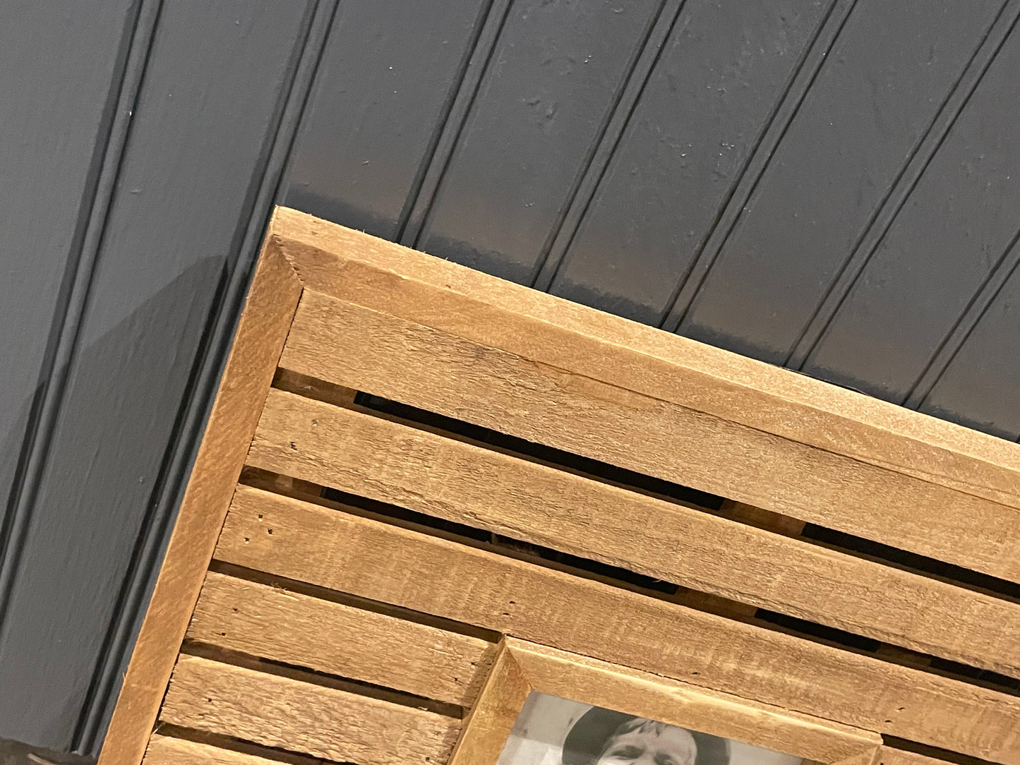 Wooden slat photo frame
