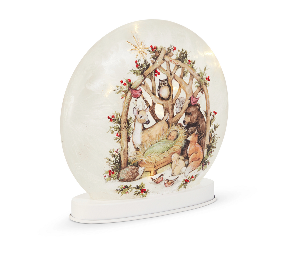 8” Woodland Nativity Lighted Disc