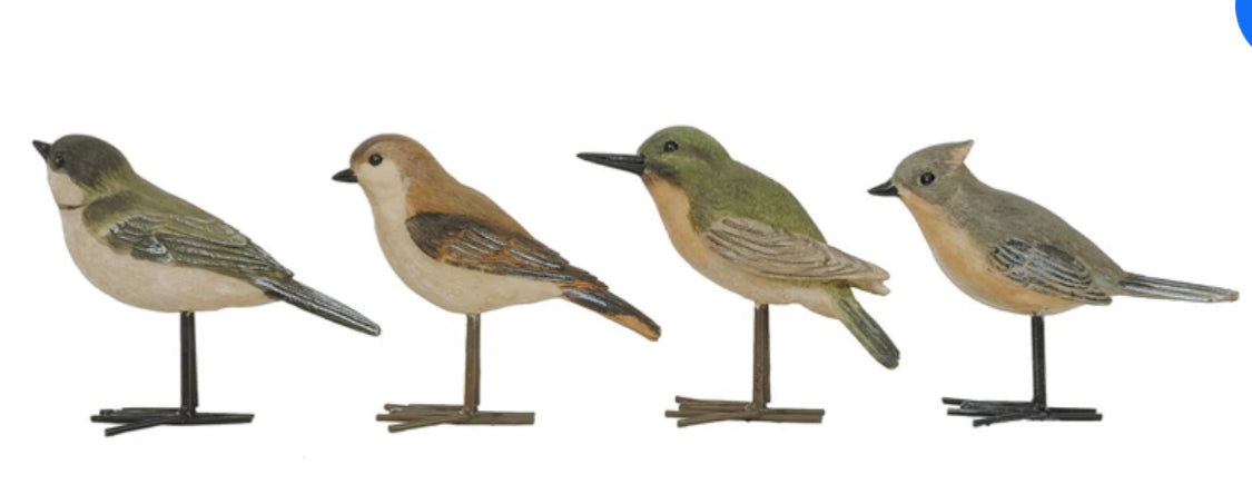 4-1/2”L Resin Bird With Metal Feet