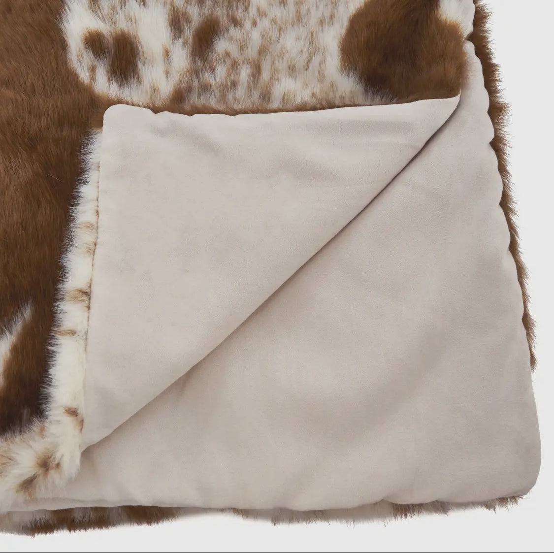Brown Faux Cow Hide Throw