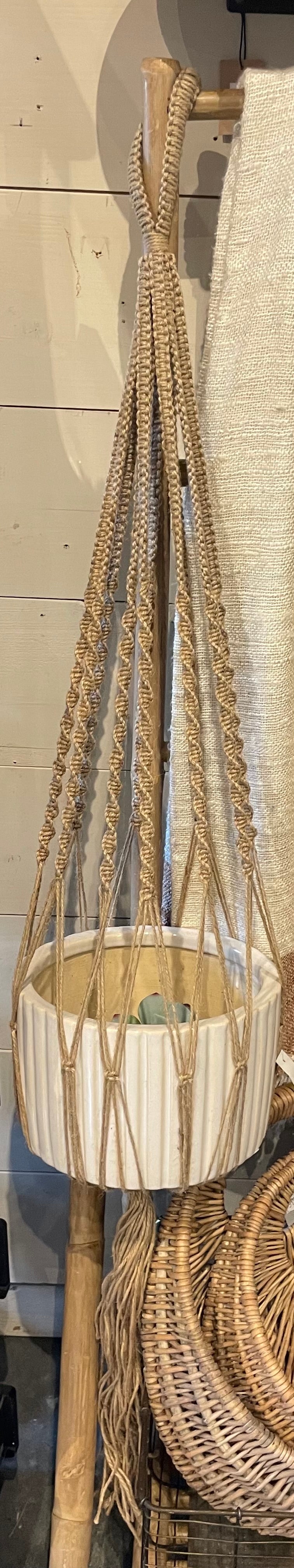 52” Braided Jute Rope Macrame Planter Hanger