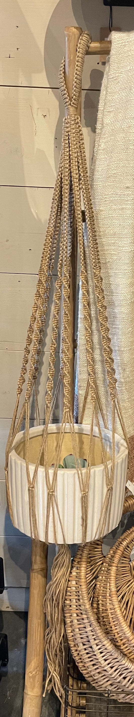 52” Braided Jute Rope Macrame Planter Hanger