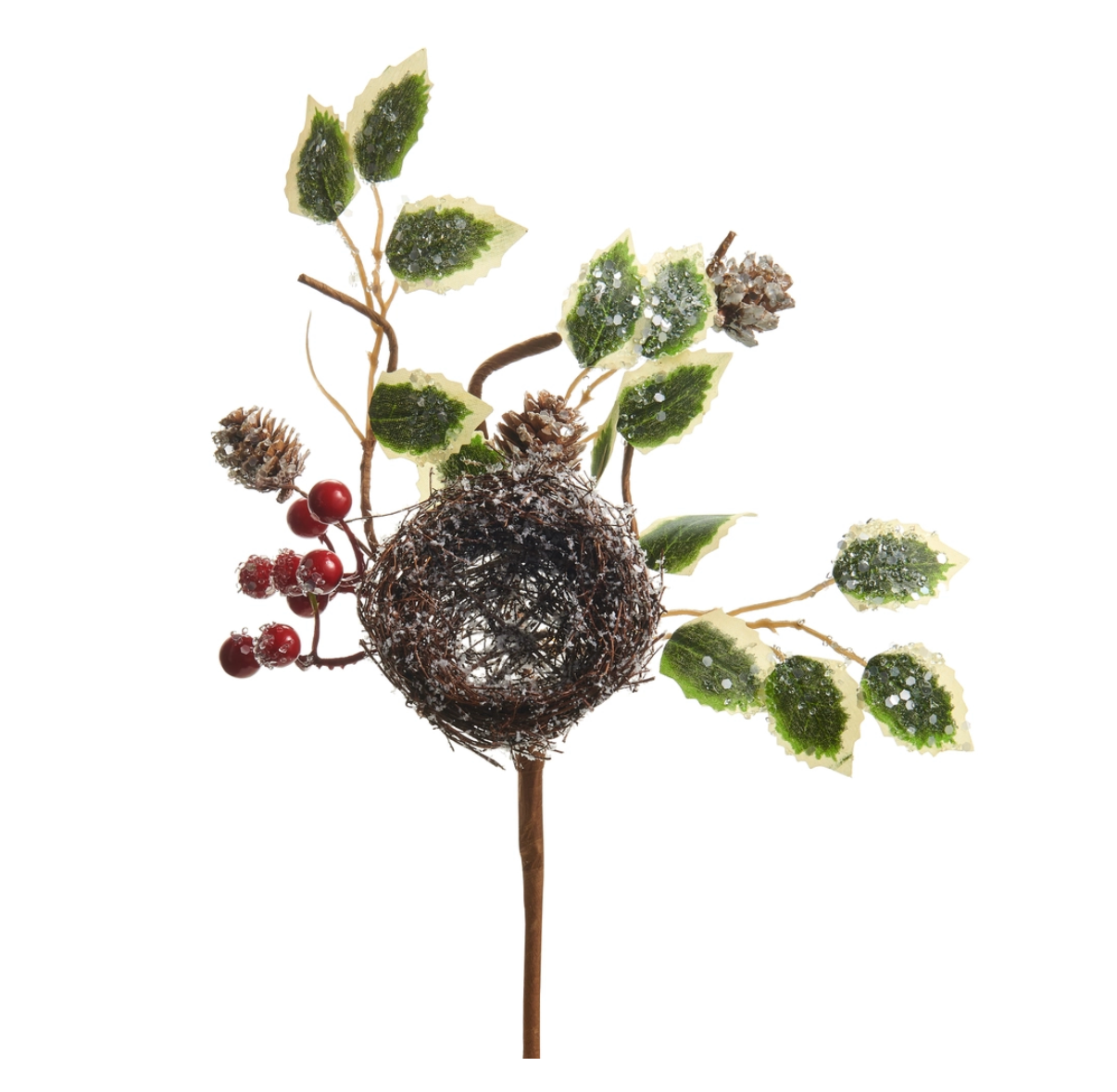 12” Iced Nest w/Holly