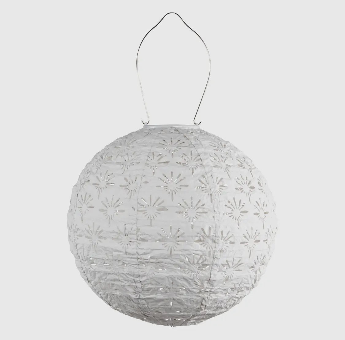 Stella Deco 12” Globe Solar Lantern-Porcelain