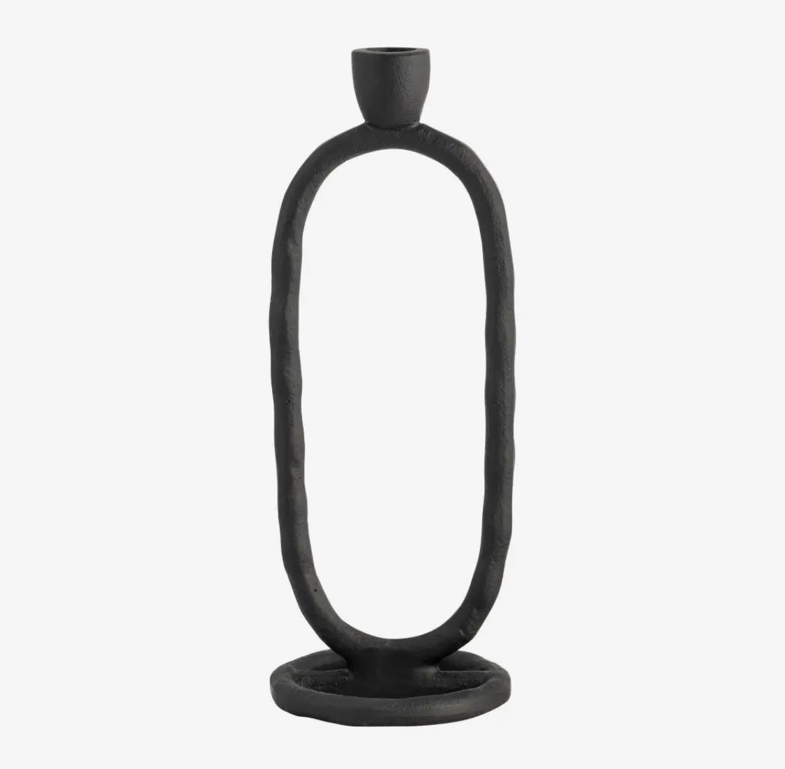 11” Metal Open Oval Base Taper Candle Holder