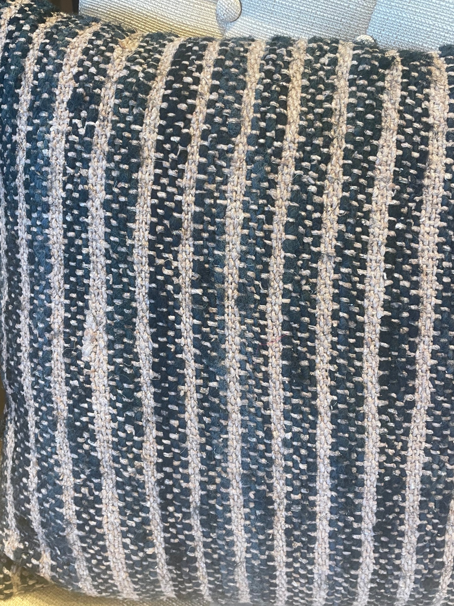 18” WovenCotton Pillow w/Stripes & Tassels