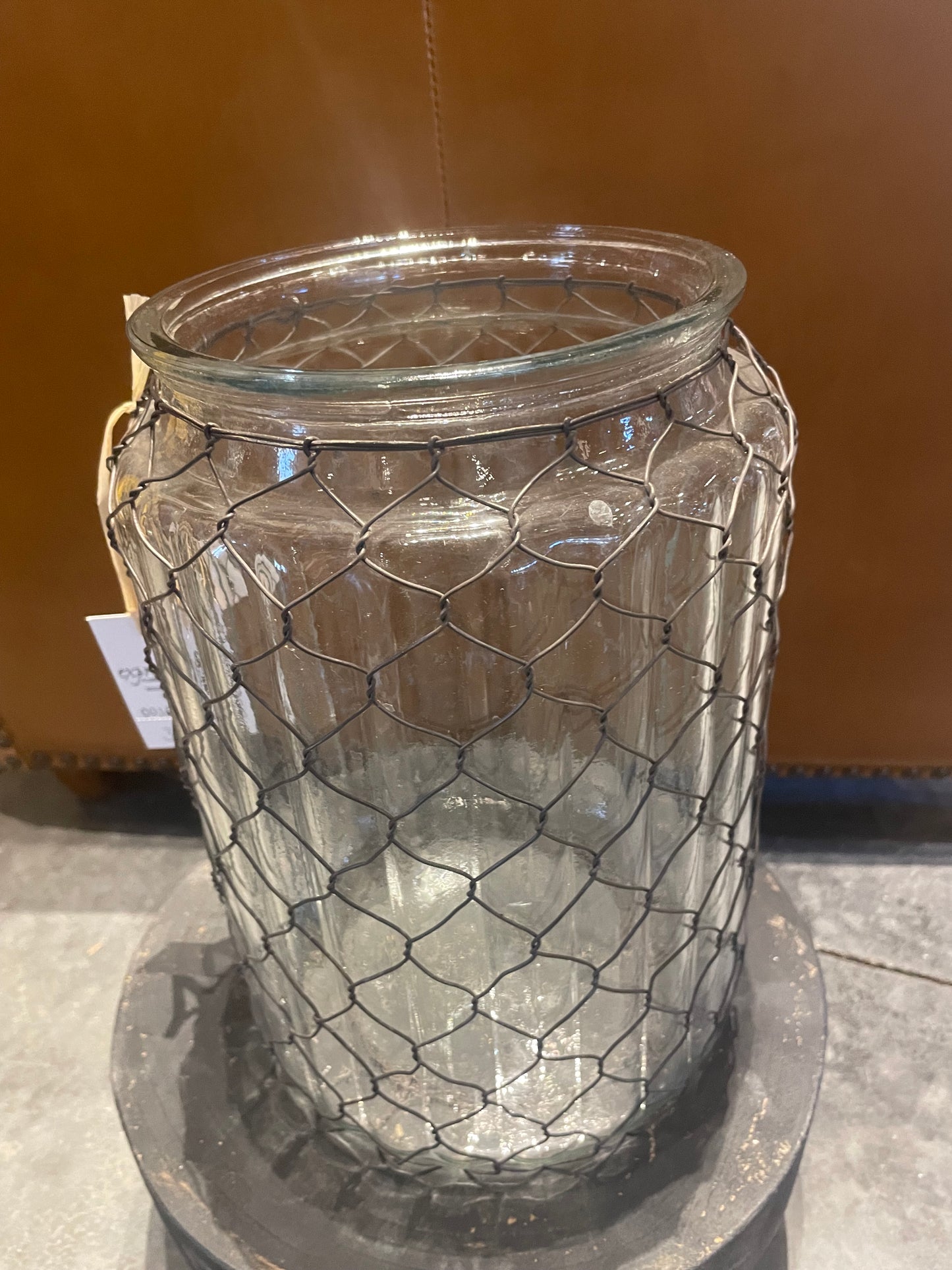 Glass Vase Wrapped w/ Wire