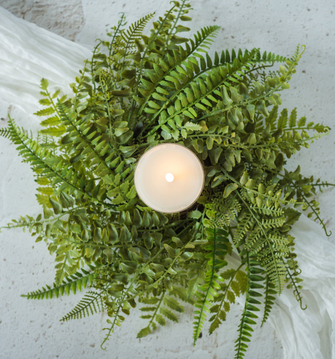 14” Mixed Fern Candle Ring