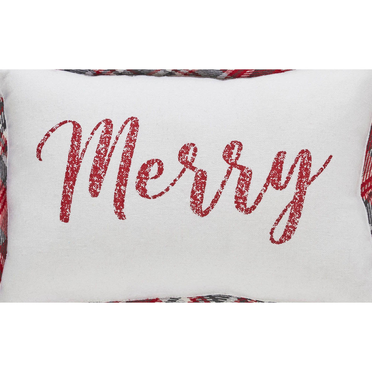 Gregor Plaid Christmas Merry Throw Pillow 9.5x14