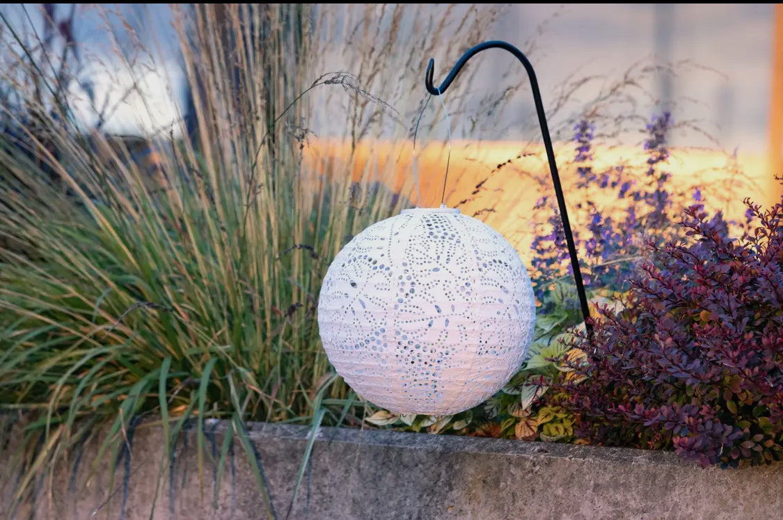 Stella Monstera 12” Globe Solar lantern