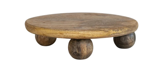 Hand-Carved Mango Wood Pedestal