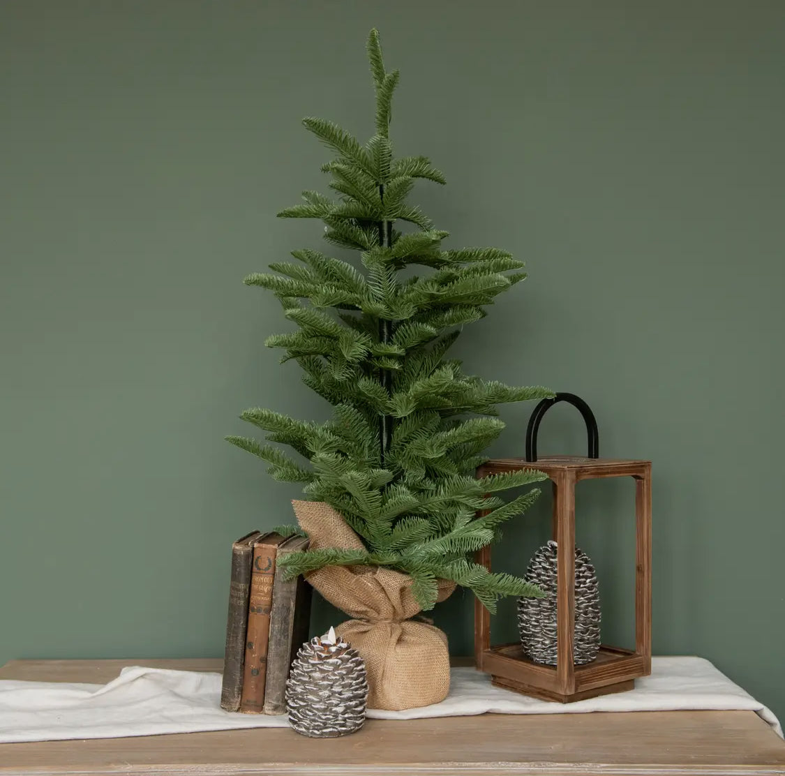 31” Pine Tree w/ Tied Burlap Base