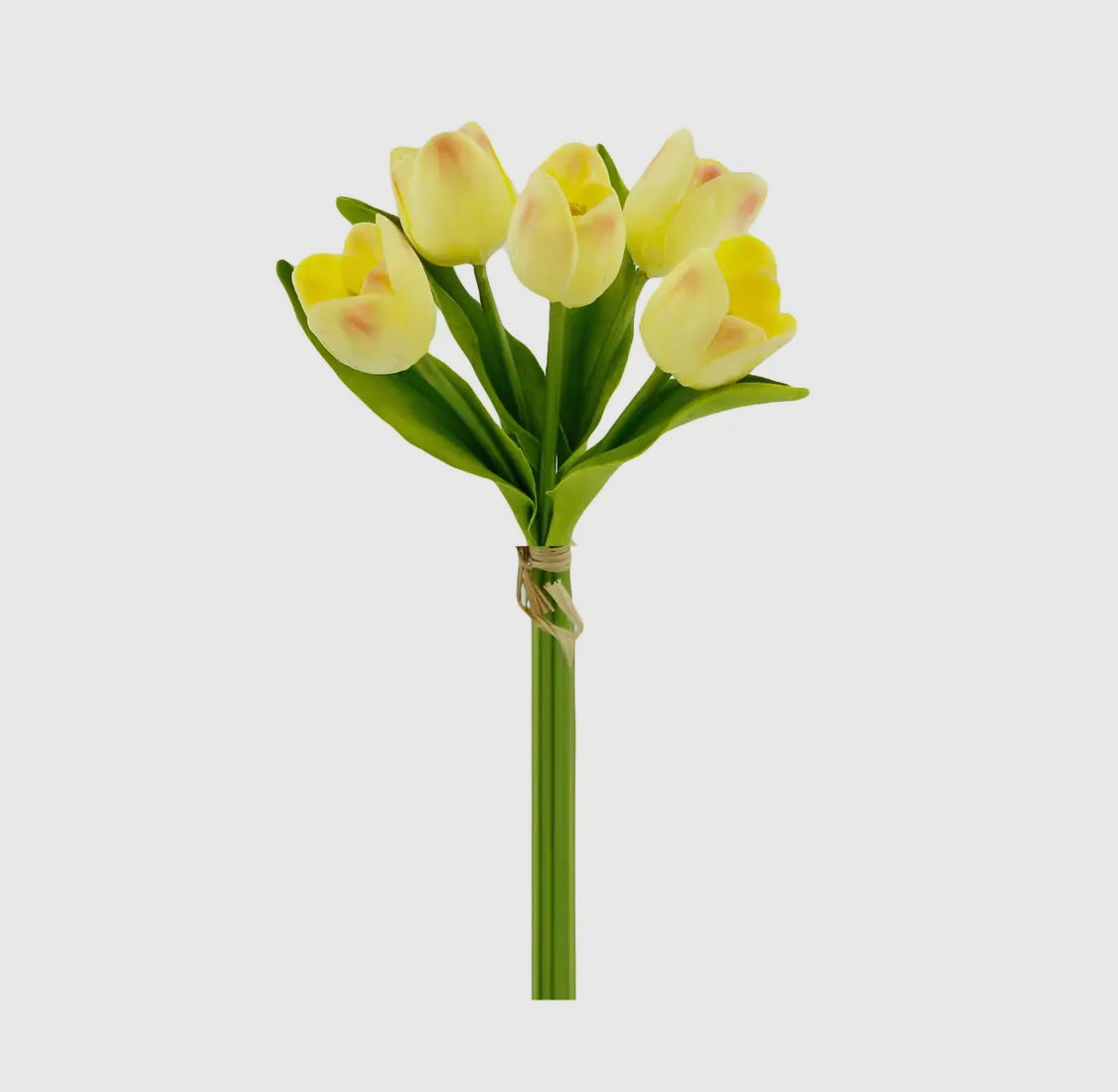 Soft Yellow Real Touch Open Tulips x5 Stems