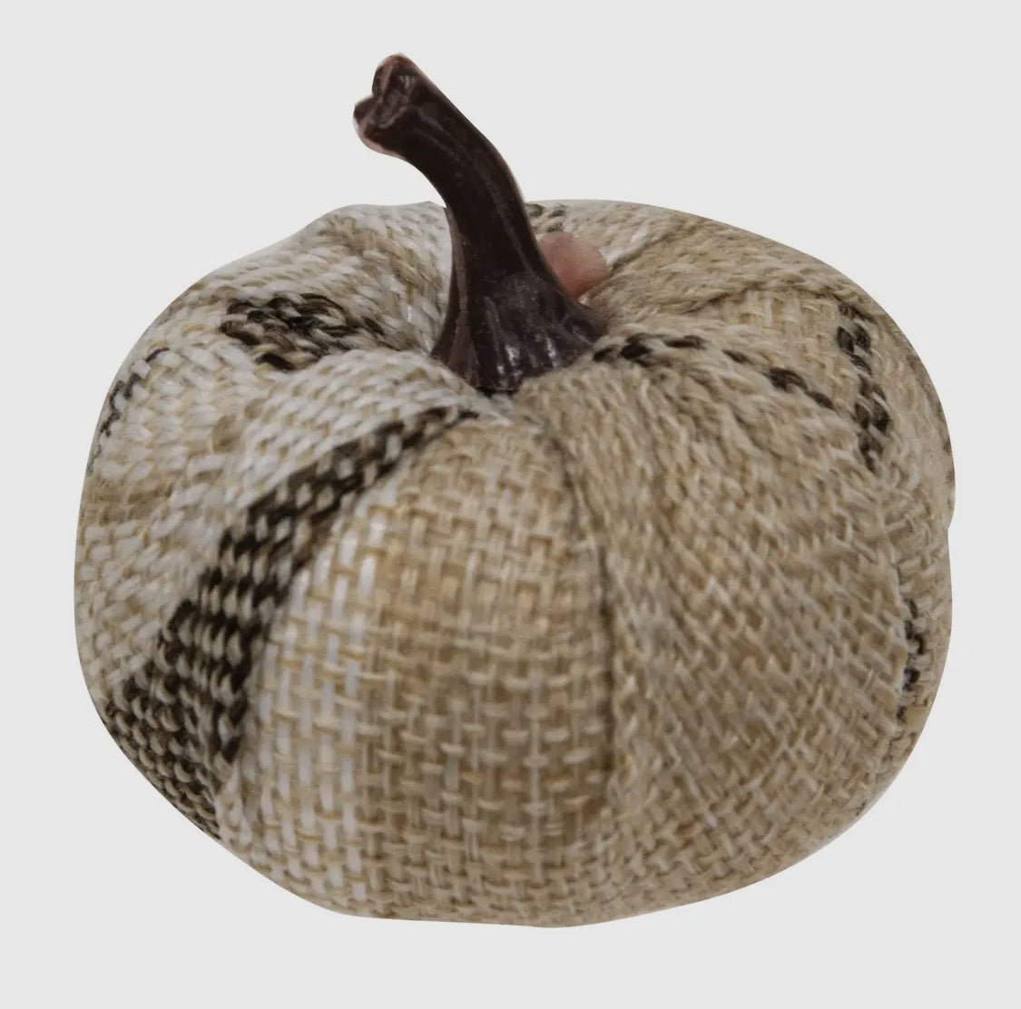 Cream & Gray Burlap Pumpkins set/9