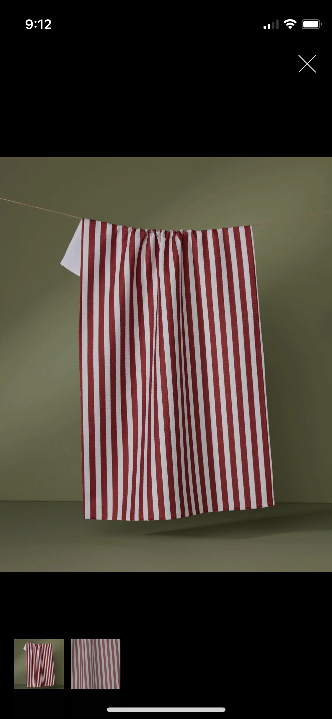 Ribbon Red Tea Towel