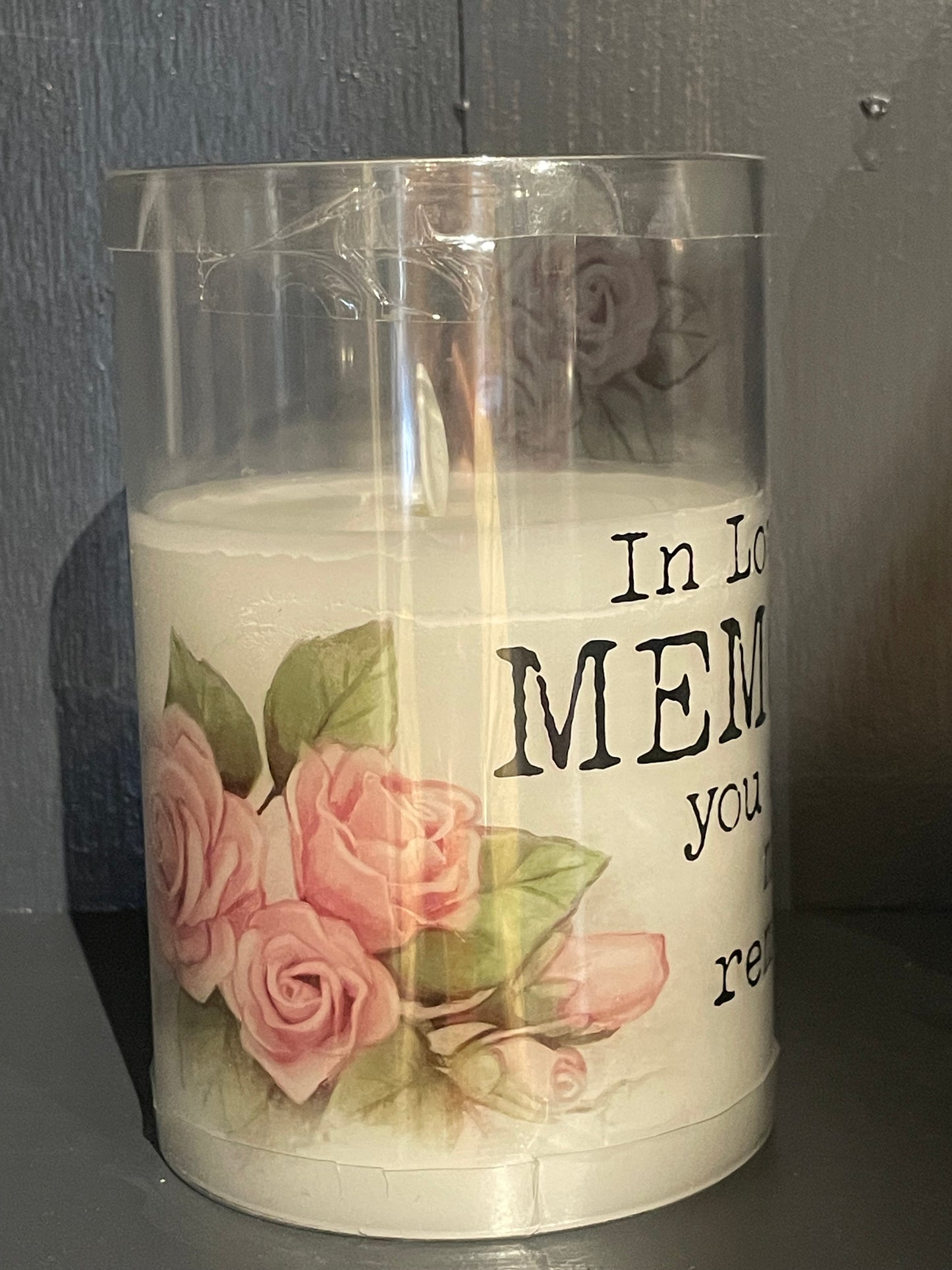“In loving Memory” Flicker Wick Flameless Candle