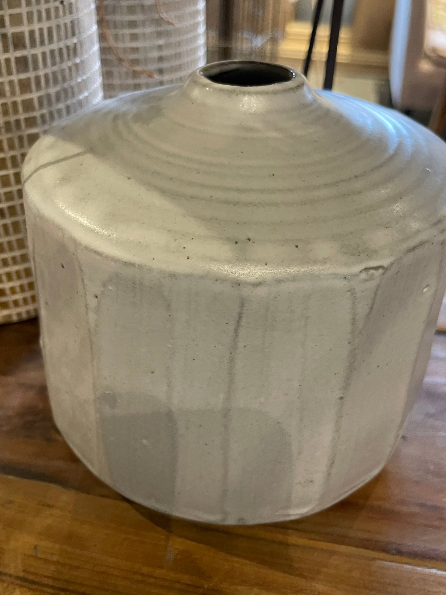 White Ribbed Pottery