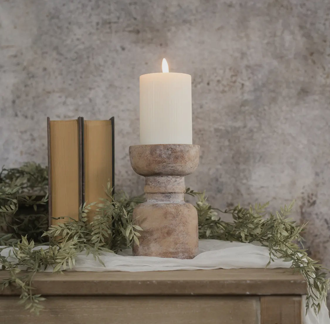 6.5” Terracotta Pillar Candle Holder