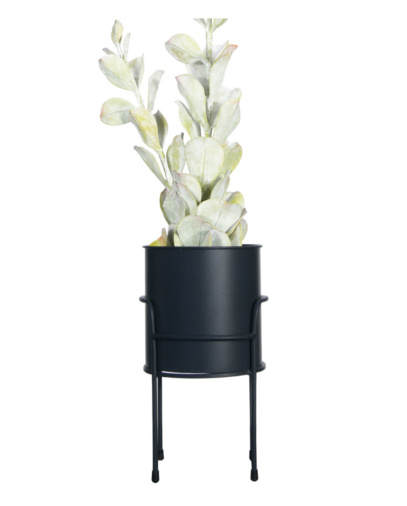 Black Metal Planter with Stand
